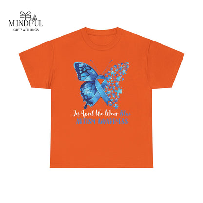 Autism Awareness Butterfly T‑Shirt — Blue Ribbon ‘Autism Awareness’ Tee