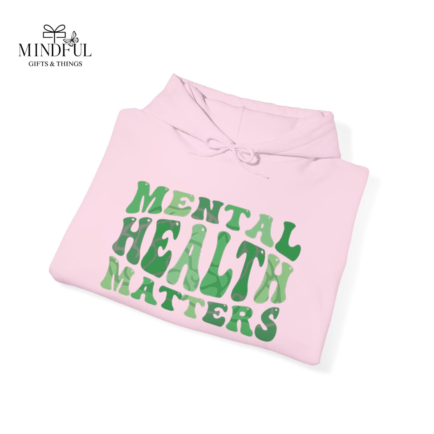 Mental Health Matters Hoodie — Green Retro Awareness Pullover