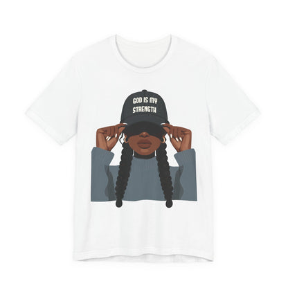 God Is My Strength Tee — Faith-Based Graphic T-Shirt with 'God Is My Strength' Cap