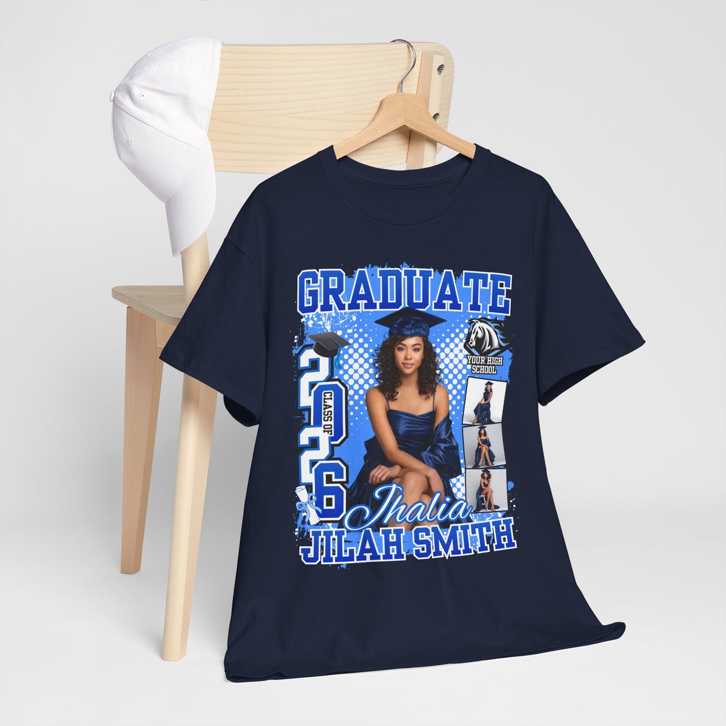 Graduate 2026 Custom Photo T-Shirt — Personalized Name & Picture Keepsake