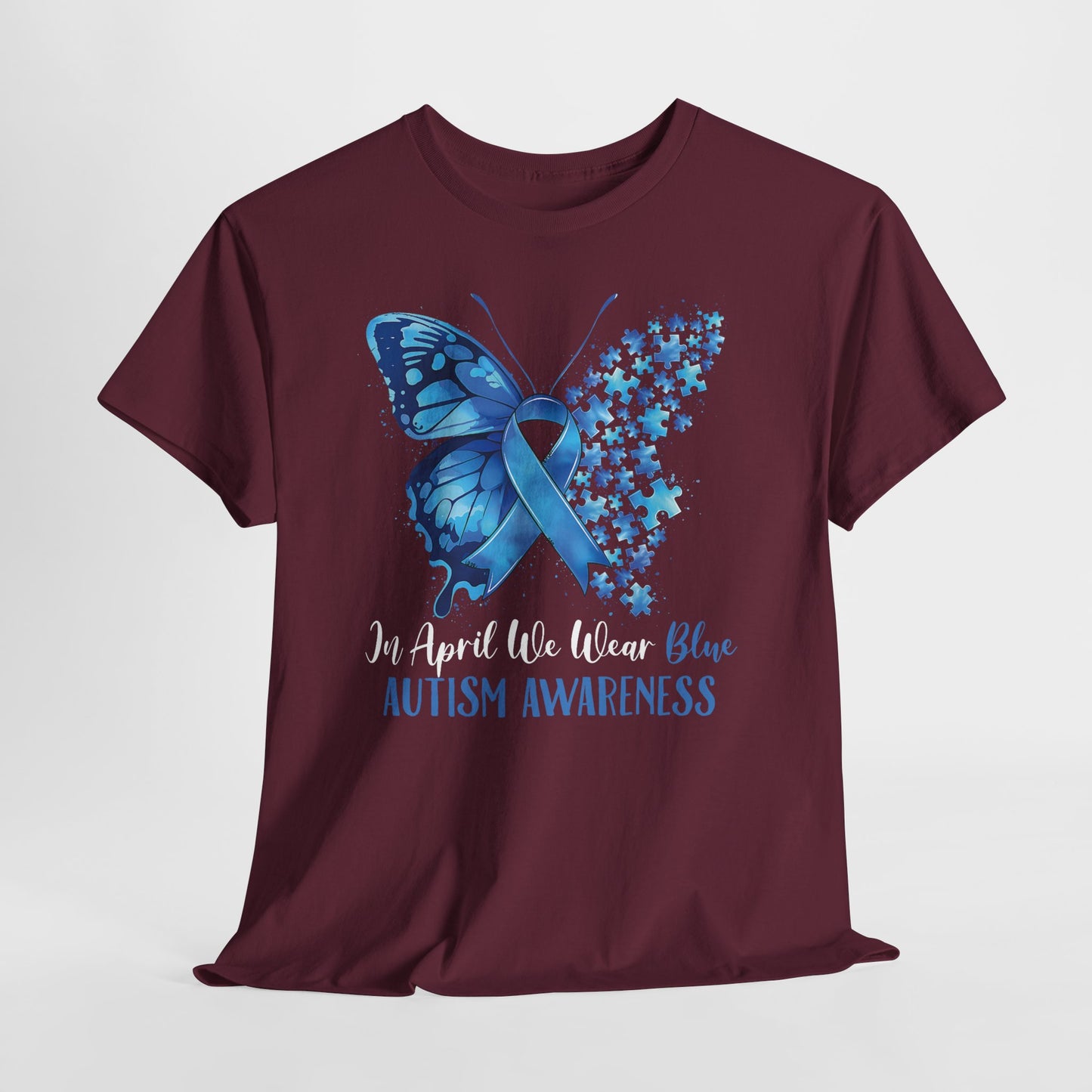 Autism Awareness Butterfly T‑Shirt — Blue Ribbon ‘Autism Awareness’ Tee