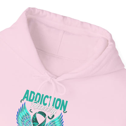 Addiction Warrior Hoodie — Recovery Support Ribbon Sweatshirt