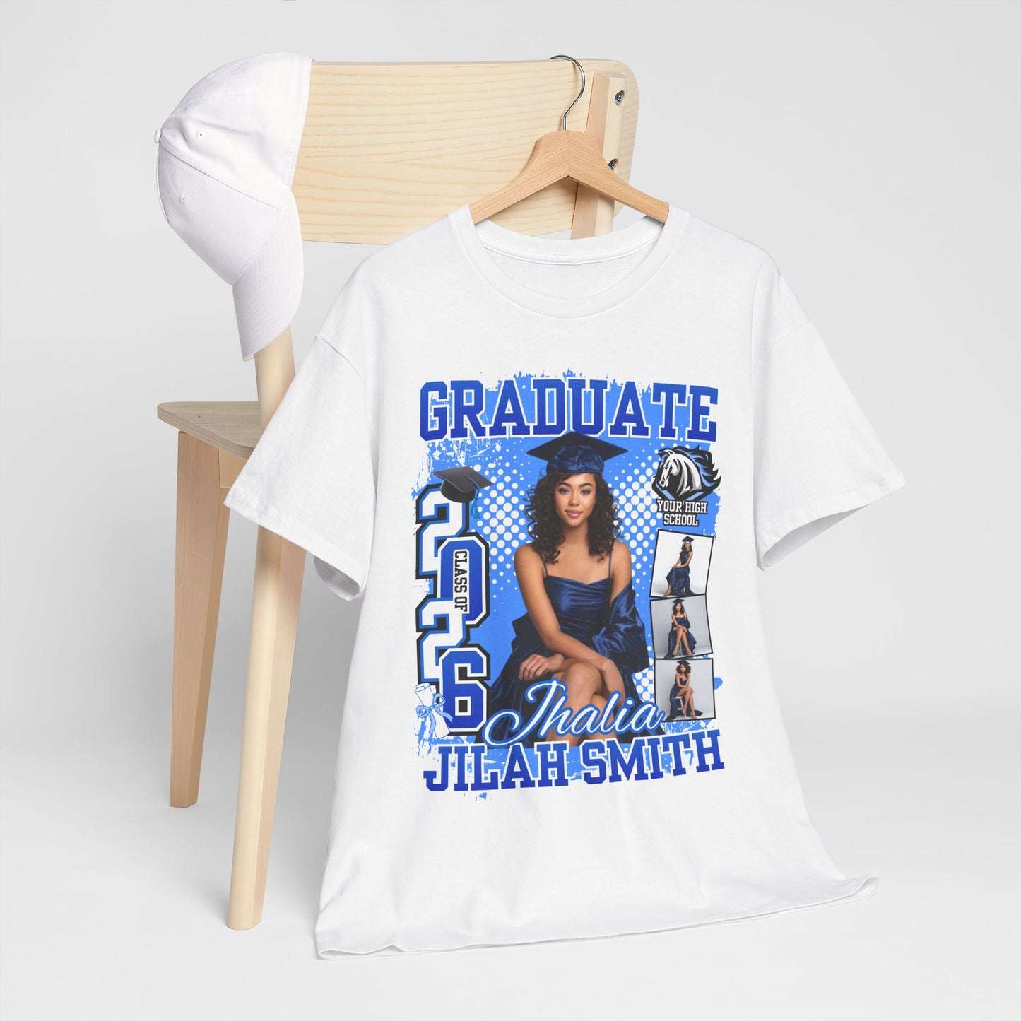 Graduate 2026 Custom Photo T-Shirt — Personalized Name & Picture Keepsake