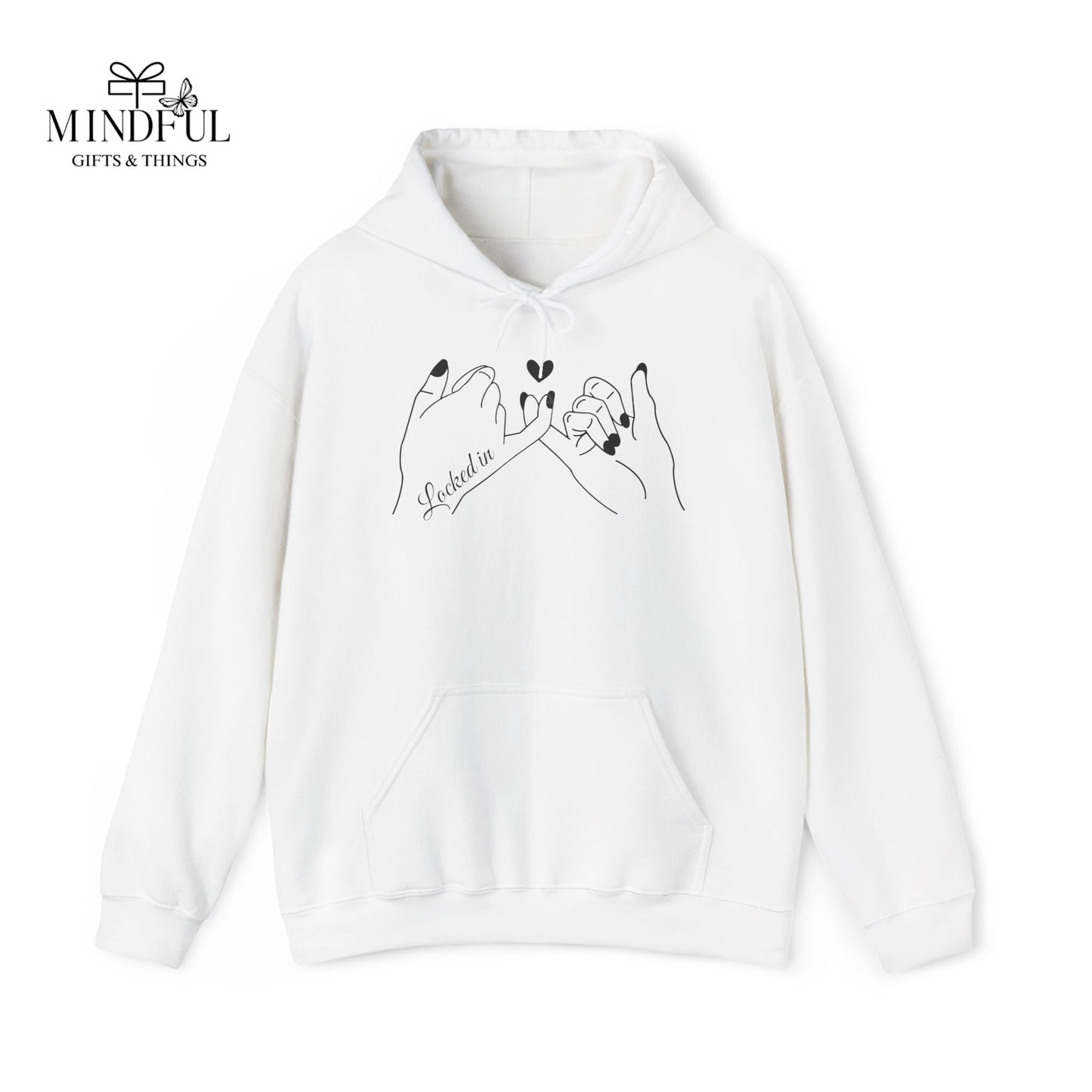Hoodie — Minimal 'Promise' Pinky Swear Line Art Pullover
