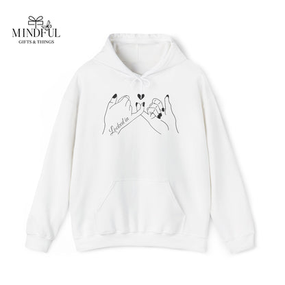 Hoodie — Minimal 'Promise' Pinky Swear Line Art Pullover