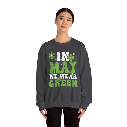 May the Green Crewneck Sweatshirt — St. Patrick’s Day Retro Floral Tee