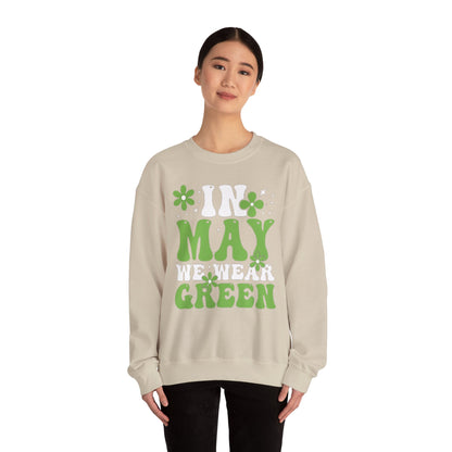 May the Green Crewneck Sweatshirt — St. Patrick’s Day Retro Floral Tee