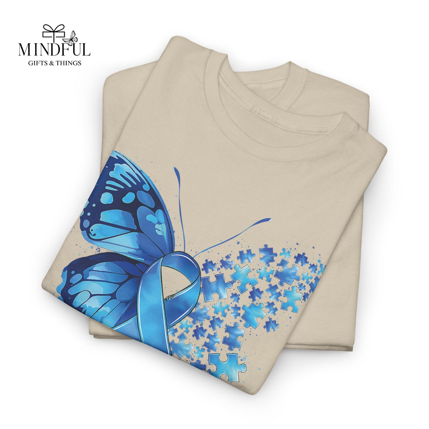 Autism Awareness Butterfly T‑Shirt — Blue Ribbon ‘Autism Awareness’ Tee