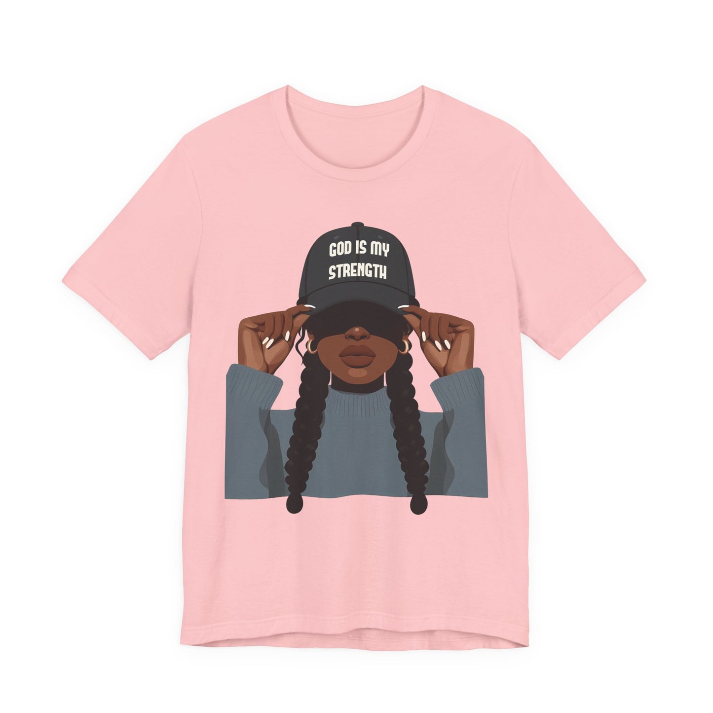 God Is My Strength Tee — Faith-Based Graphic T-Shirt with 'God Is My Strength' Cap