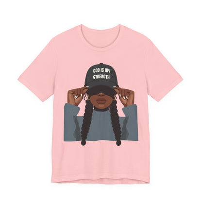 God Is My Strength Tee — Faith-Based Graphic T-Shirt with 'God Is My Strength' Cap