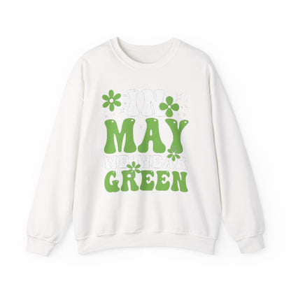 May the Green Crewneck Sweatshirt — St. Patrick’s Day Retro Floral Tee