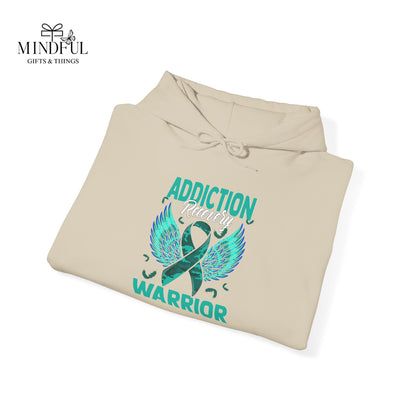 Addiction Warrior Hoodie — Recovery Support Ribbon Sweatshirt