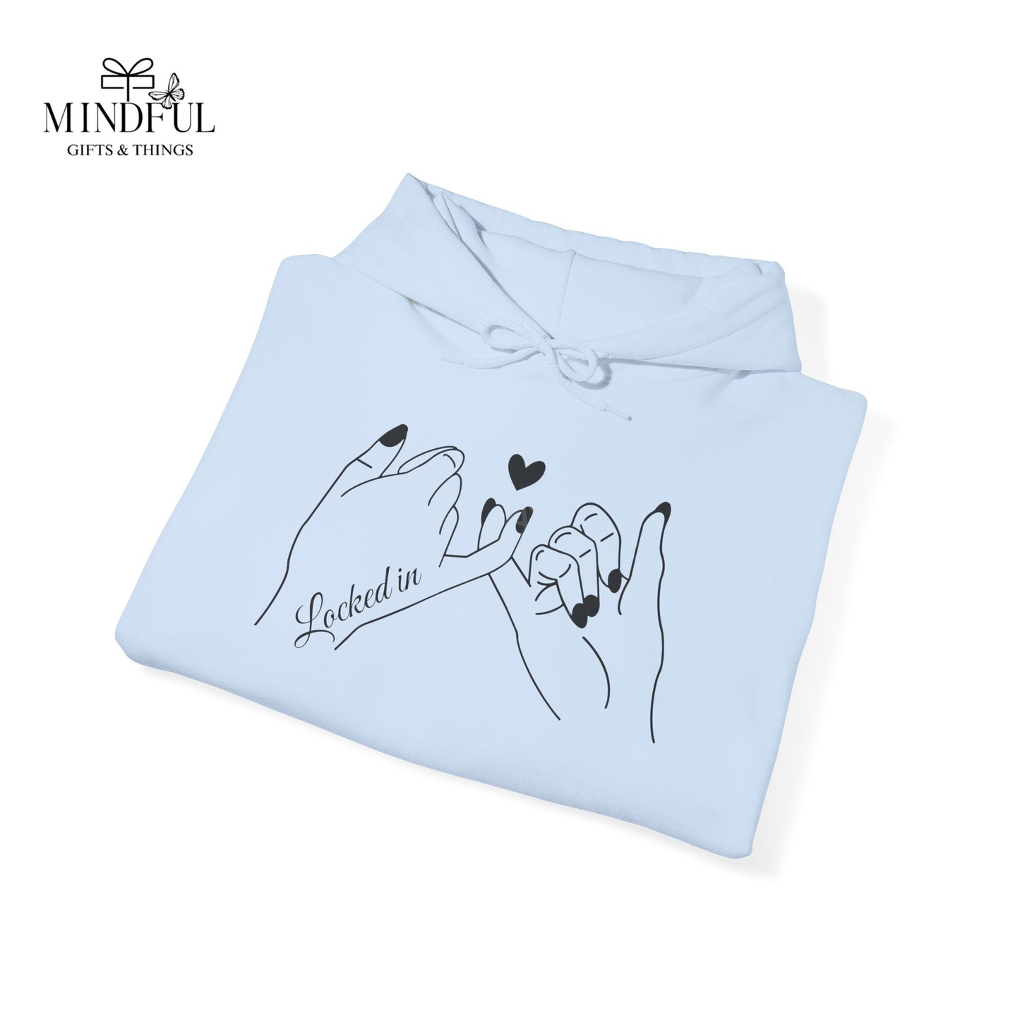 Hoodie — Minimal 'Promise' Pinky Swear Line Art Pullover