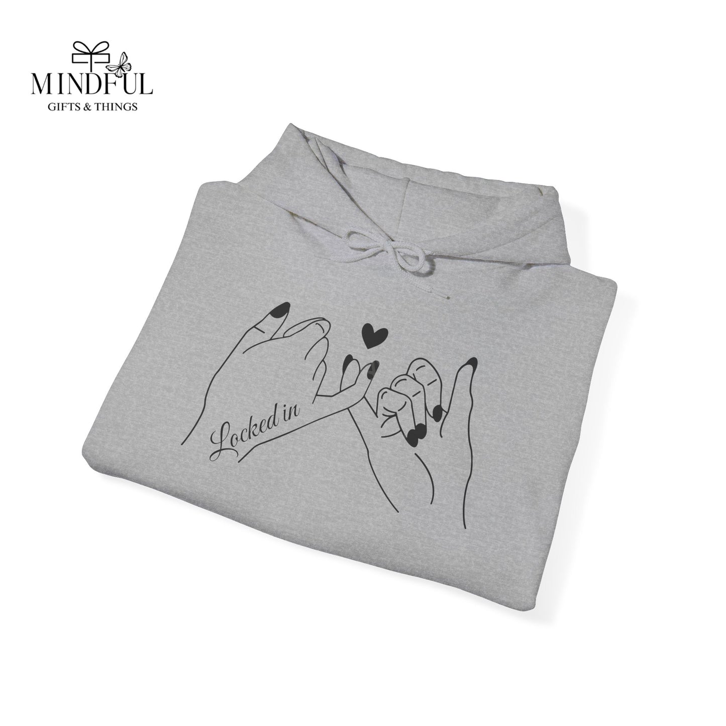 Hoodie — Minimal 'Promise' Pinky Swear Line Art Pullover