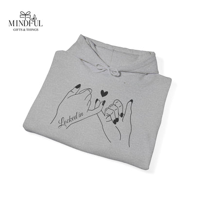Hoodie — Minimal 'Promise' Pinky Swear Line Art Pullover