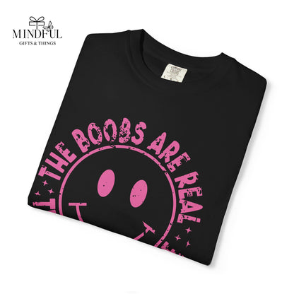 Sad Smiley Tee — “The Boobs Are Real, The Smile Is Fake” Graphic T-Shirt