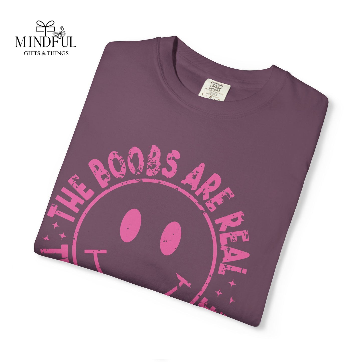 Sad Smiley Tee — “The Boobs Are Real, The Smile Is Fake” Graphic T-Shirt