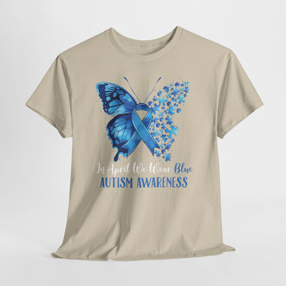 Autism Awareness Butterfly T‑Shirt — Blue Ribbon ‘Autism Awareness’ Tee