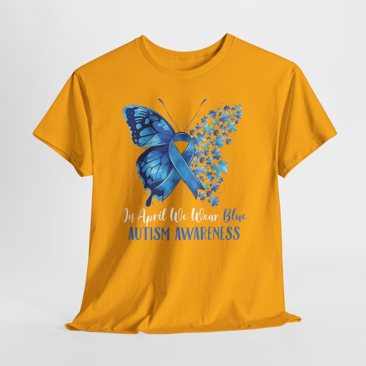 Autism Awareness Butterfly T‑Shirt — Blue Ribbon ‘Autism Awareness’ Tee