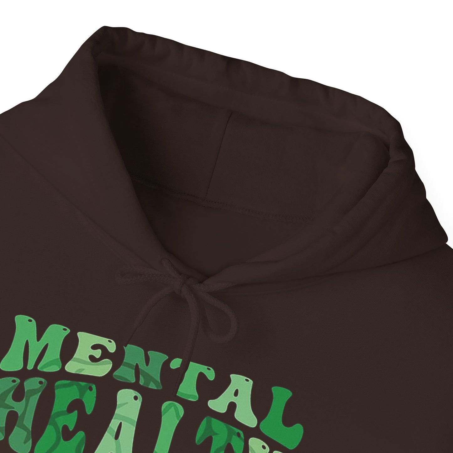 Mental Health Matters Hoodie — Green Retro Awareness Pullover
