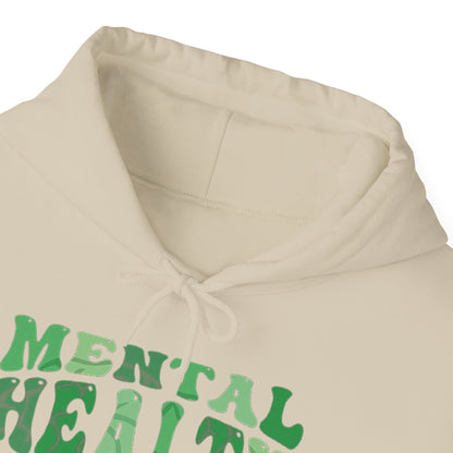 Mental Health Matters Hoodie — Green Retro Awareness Pullover