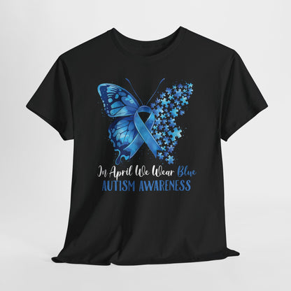 Autism Awareness Butterfly T‑Shirt — Blue Ribbon ‘Autism Awareness’ Tee