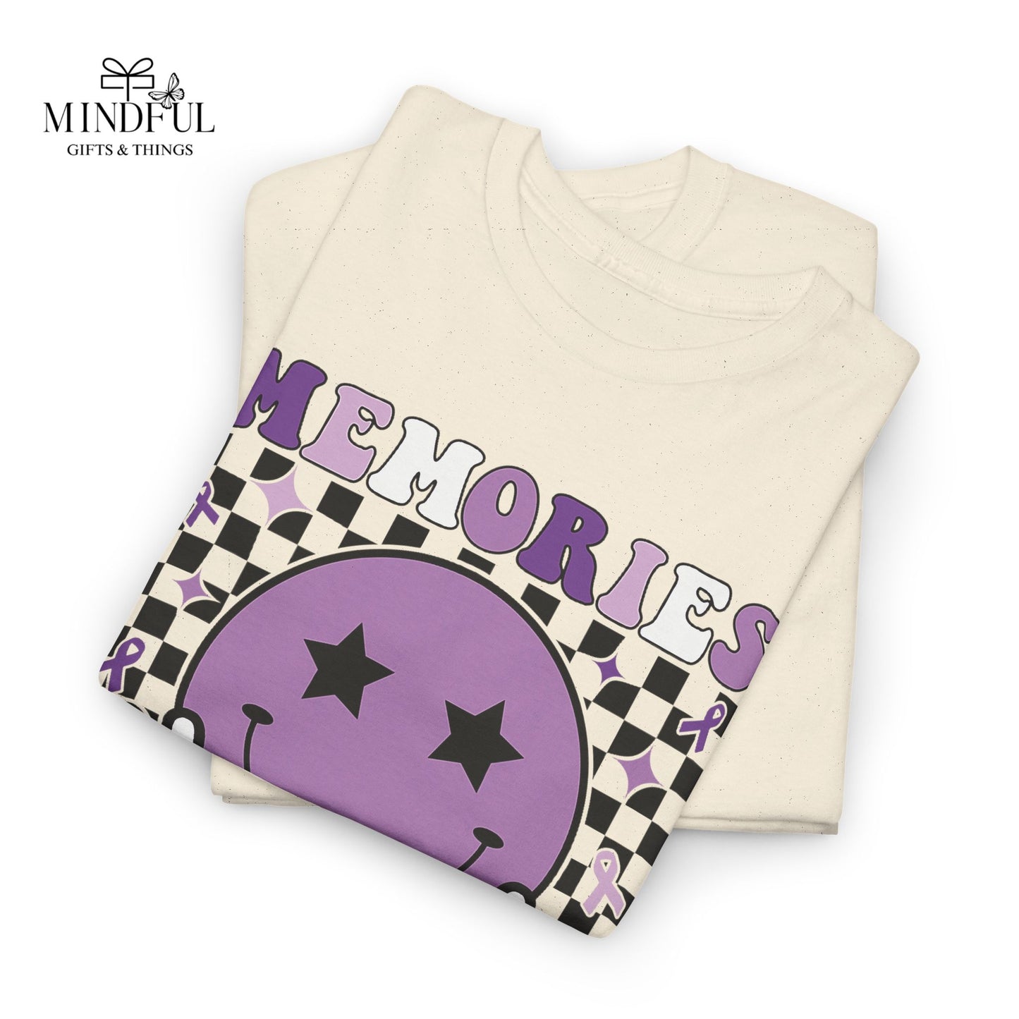 Smiley Memories Matter Tee — Purple Alzheimer’s Awareness Shirt