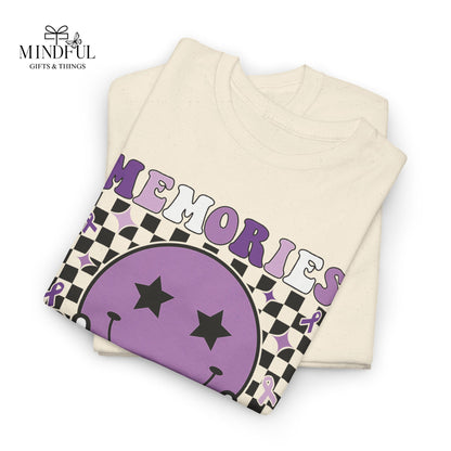 Smiley Memories Matter Tee — Purple Alzheimer’s Awareness Shirt