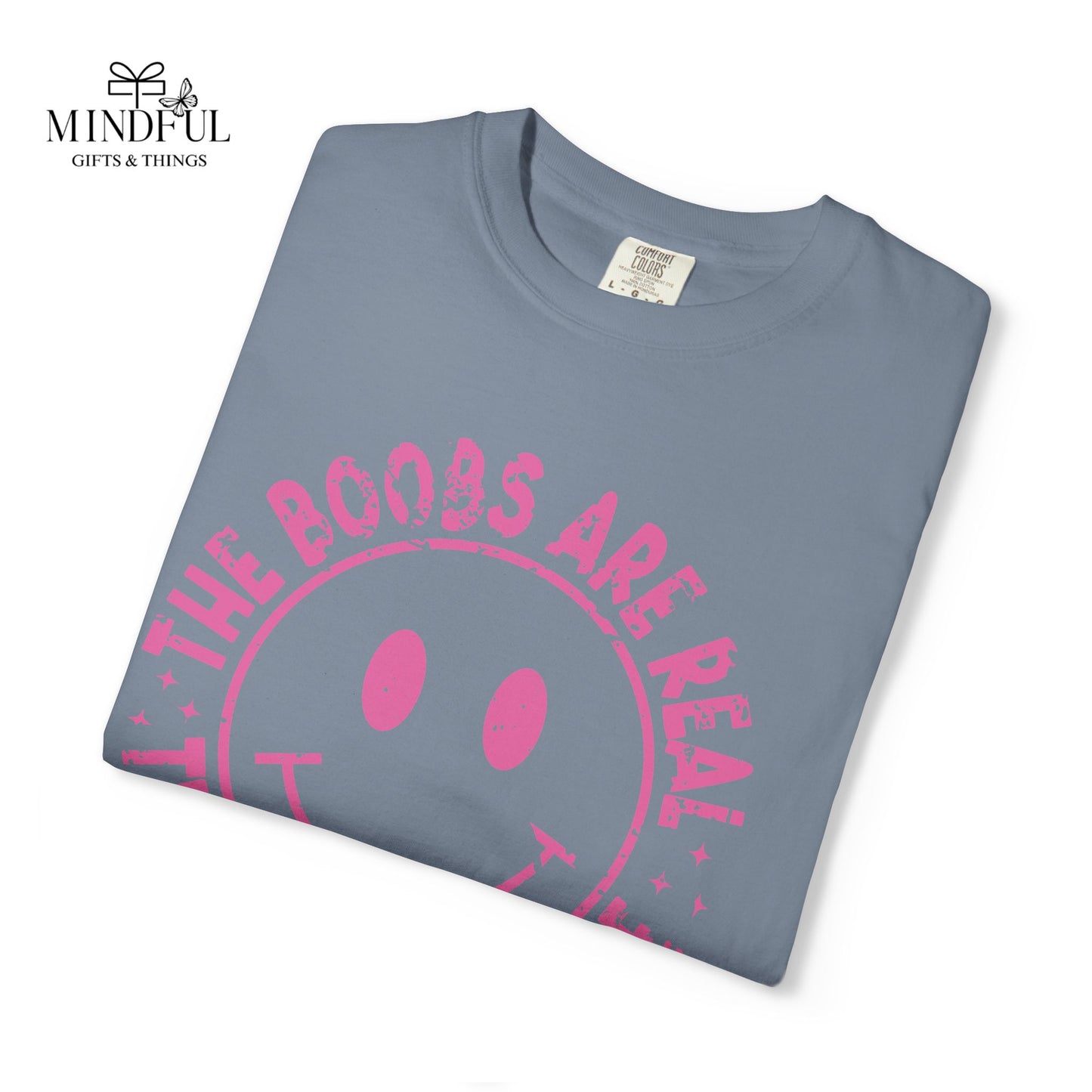 Sad Smiley Tee — “The Boobs Are Real, The Smile Is Fake” Graphic T-Shirt