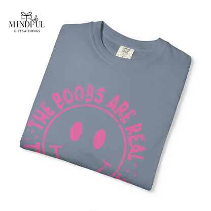 Sad Smiley Tee — “The Boobs Are Real, The Smile Is Fake” Graphic T-Shirt