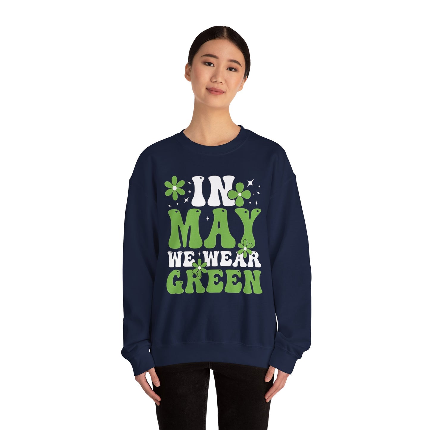 May the Green Crewneck Sweatshirt — St. Patrick’s Day Retro Floral Tee