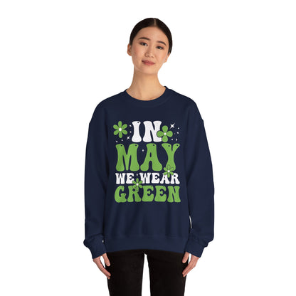 May the Green Crewneck Sweatshirt — St. Patrick’s Day Retro Floral Tee