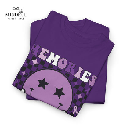 Smiley Memories Matter Tee — Purple Alzheimer’s Awareness Shirt