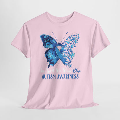 Autism Awareness Butterfly T‑Shirt — Blue Ribbon ‘Autism Awareness’ Tee