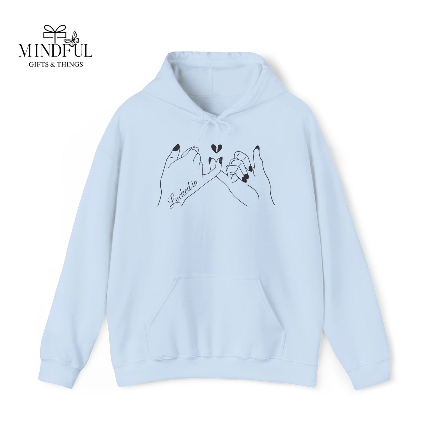 Hoodie — Minimal 'Promise' Pinky Swear Line Art Pullover