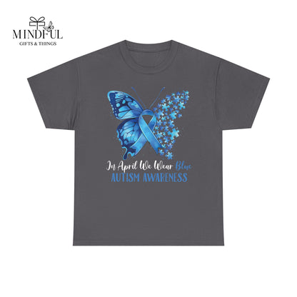 Autism Awareness Butterfly T‑Shirt — Blue Ribbon ‘Autism Awareness’ Tee