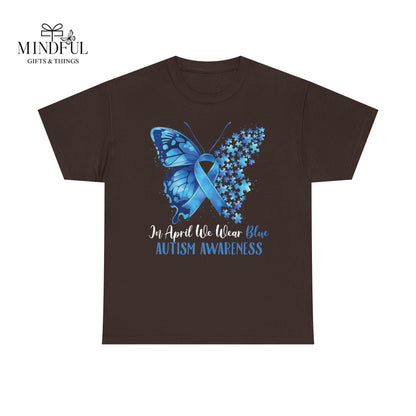 Autism Awareness Butterfly T‑Shirt — Blue Ribbon ‘Autism Awareness’ Tee