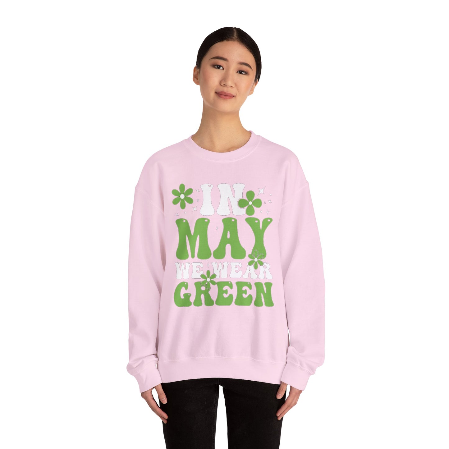 May the Green Crewneck Sweatshirt — St. Patrick’s Day Retro Floral Tee
