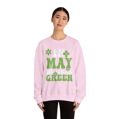 May the Green Crewneck Sweatshirt — St. Patrick’s Day Retro Floral Tee