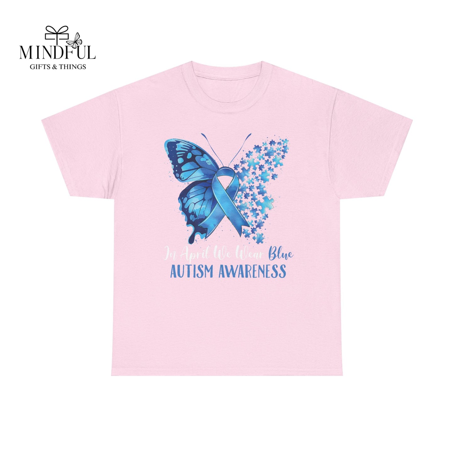 Autism Awareness Butterfly T‑Shirt — Blue Ribbon ‘Autism Awareness’ Tee