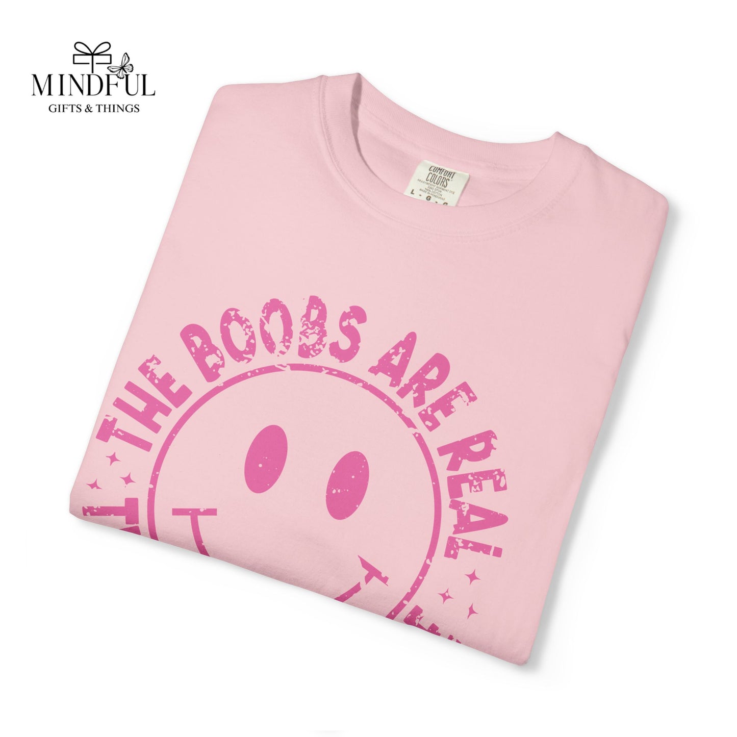 Sad Smiley Tee — “The Boobs Are Real, The Smile Is Fake” Graphic T-Shirt