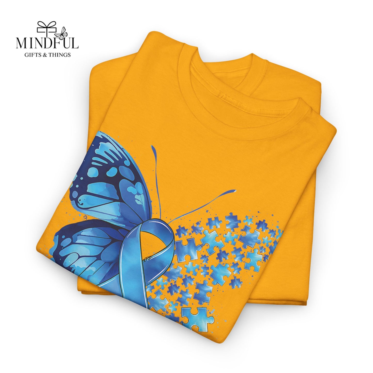 Autism Awareness Butterfly T‑Shirt — Blue Ribbon ‘Autism Awareness’ Tee