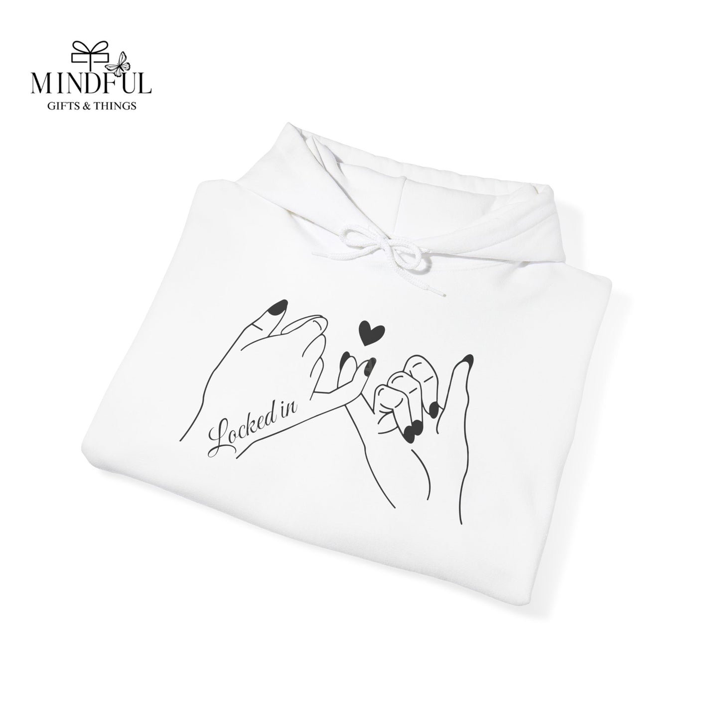 Hoodie — Minimal 'Promise' Pinky Swear Line Art Pullover