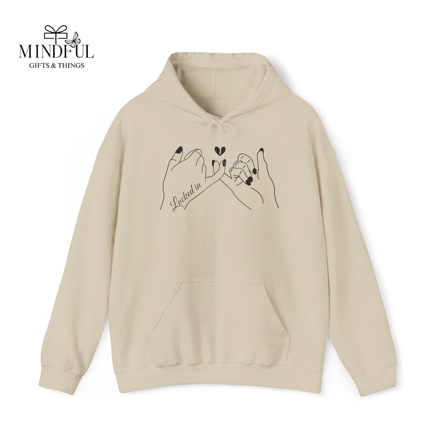 Hoodie — Minimal 'Promise' Pinky Swear Line Art Pullover