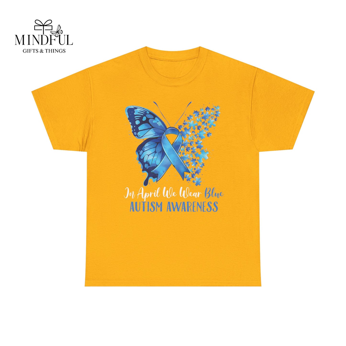 Autism Awareness Butterfly T‑Shirt — Blue Ribbon ‘Autism Awareness’ Tee