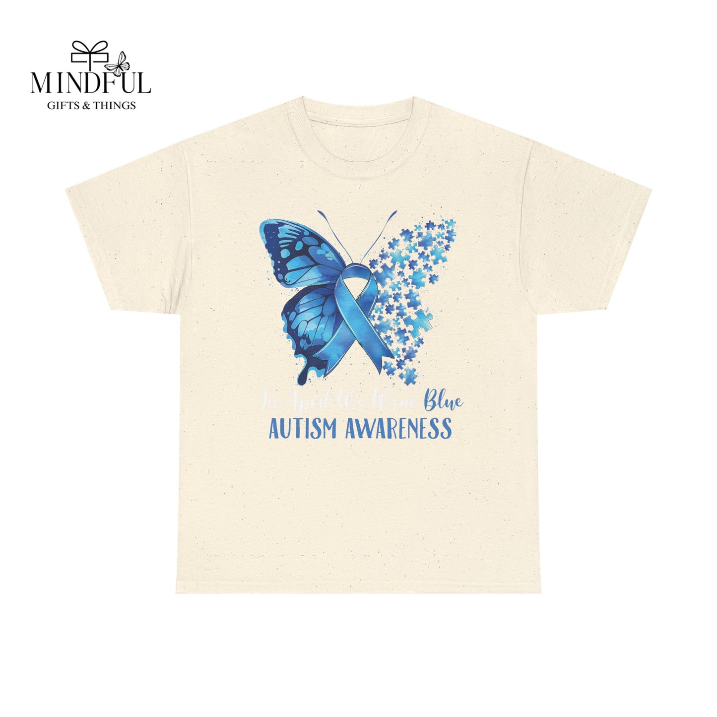Autism Awareness Butterfly T‑Shirt — Blue Ribbon ‘Autism Awareness’ Tee