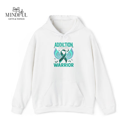 Addiction Warrior Hoodie — Recovery Support Ribbon Sweatshirt