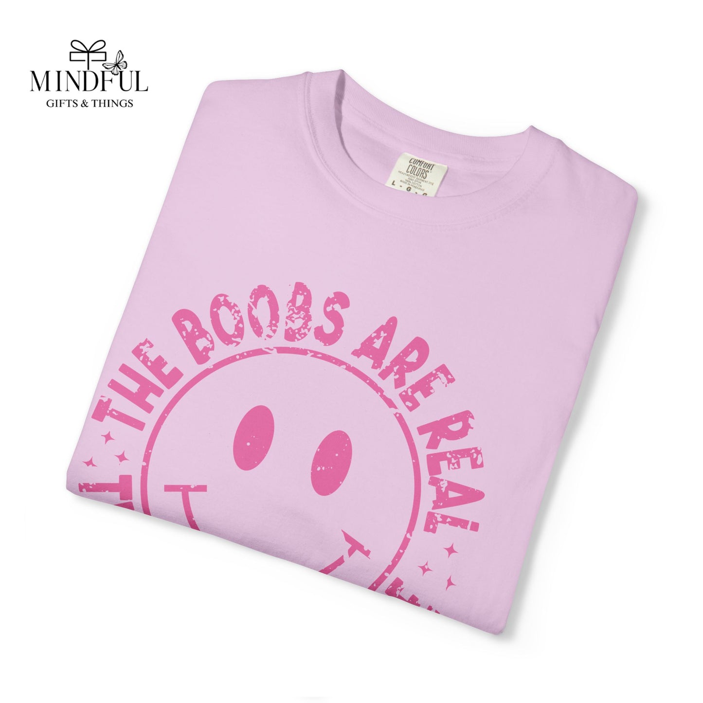 Sad Smiley Tee — “The Boobs Are Real, The Smile Is Fake” Graphic T-Shirt