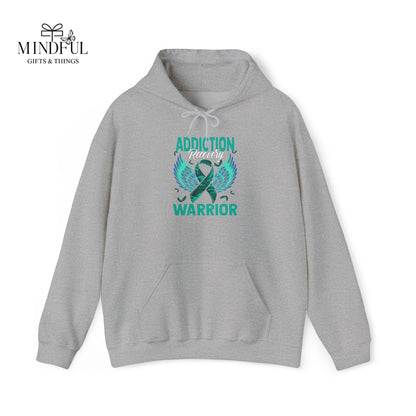 Addiction Warrior Hoodie — Recovery Support Ribbon Sweatshirt