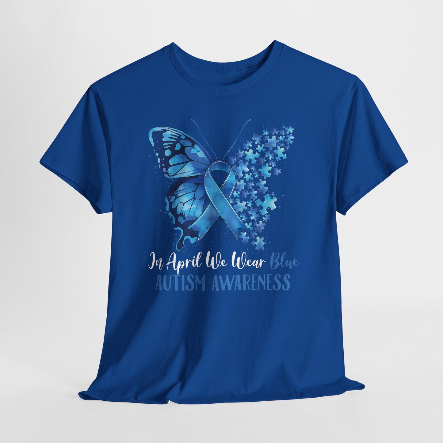 Autism Awareness Butterfly T‑Shirt — Blue Ribbon ‘Autism Awareness’ Tee